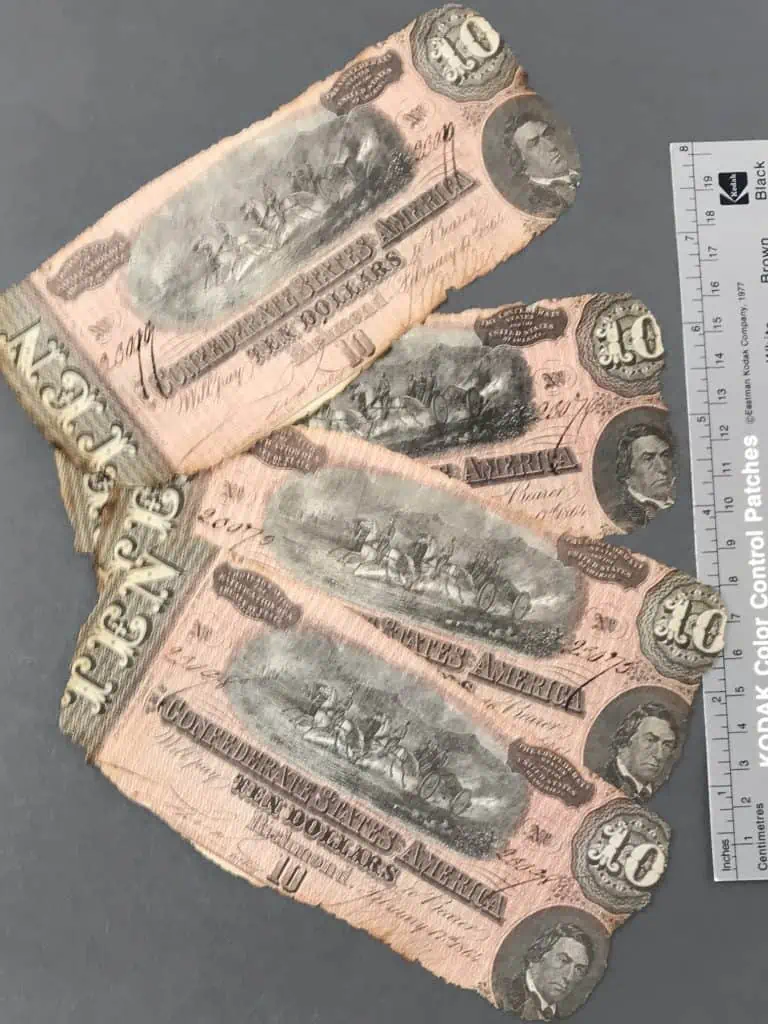 Own A Rare Confederate 10 Note Burned By Shermans Troops