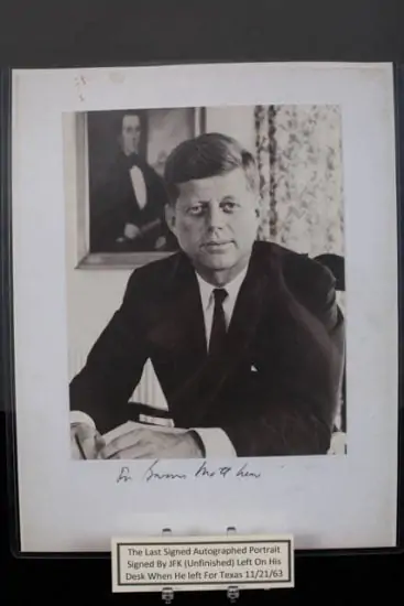 jfk autographed photo