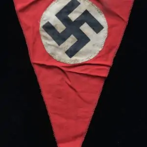 Original WWII Era German NSDAP (Nazi Party) Cloth Parade Pennant Type Flag Brought Home By A U.S. Veteran Certified