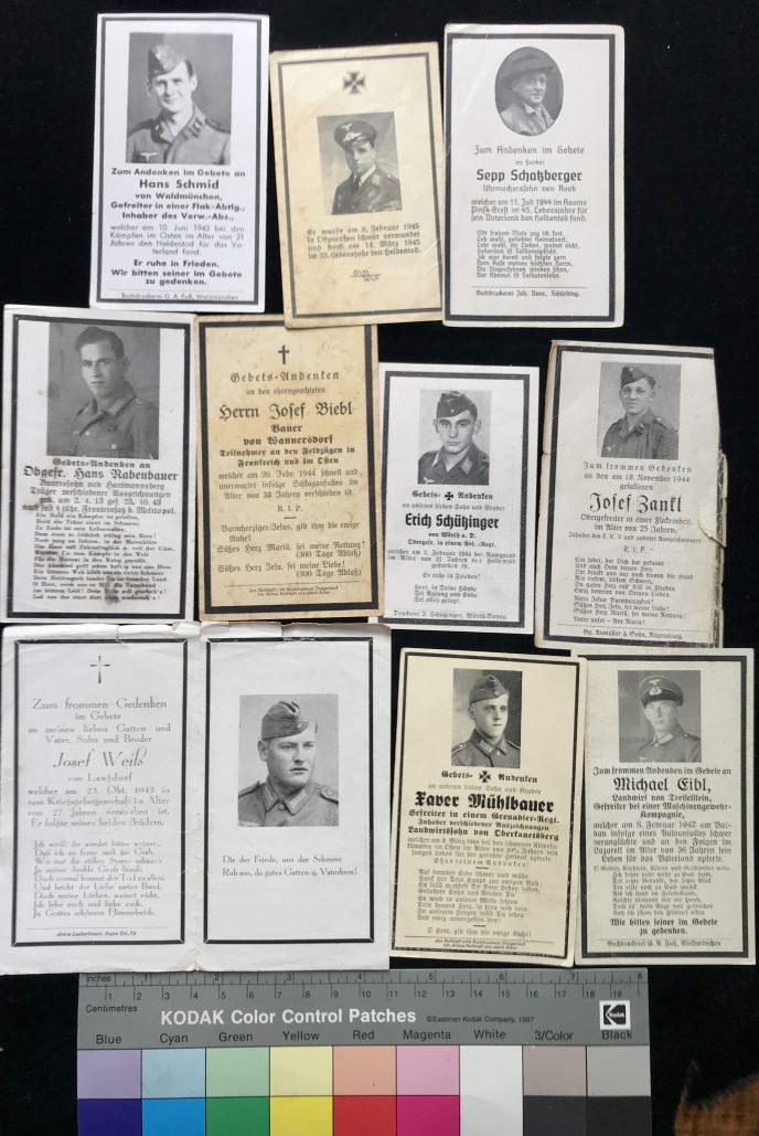 German WWII Death Cards - Wehrmacht and Luftwaffe Soldier Memorial