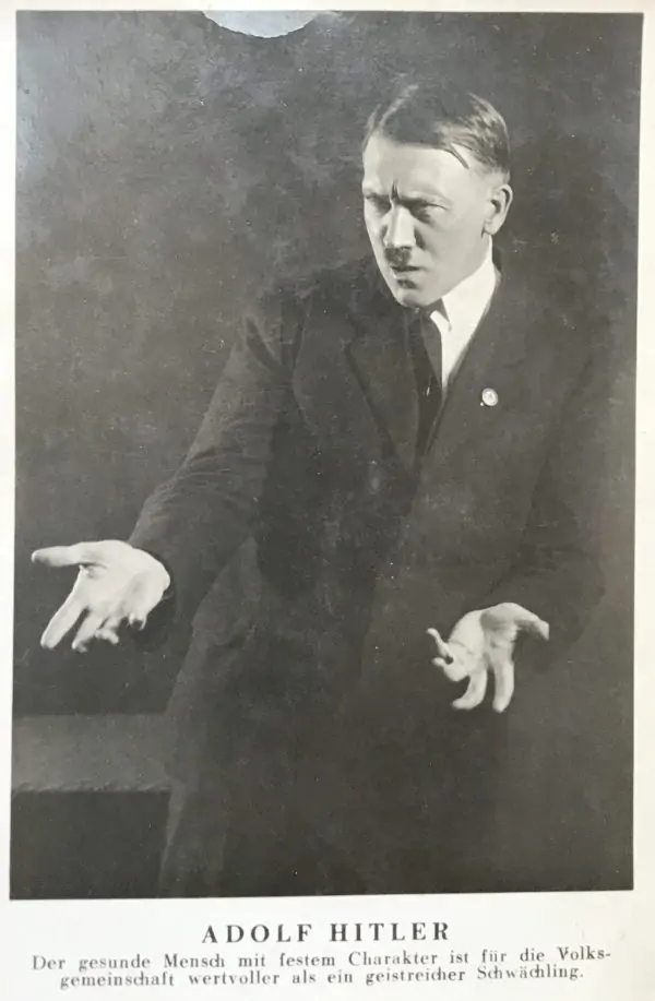 VERY RARE Pulled Classic Adolf Hitler Photo Postcard By Hoffman Circa 1920â€™s By Certified By The Gettysburg Museum Of History