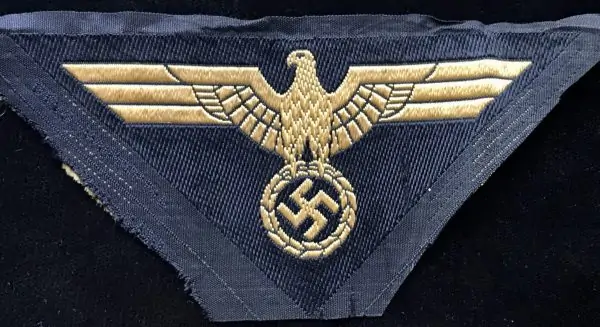 Original German NSDAP (NAZI PARTY) M44 PATTERN REICHSBAHN SLEEVE EAGLE. (Hoheitsabzeichen) Certified