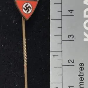 Original German NSDAP (Nazi Party) DRKB MEMBERâ€™S LAPEL PIN. (Mitglied Aufschlagnadel) Certified