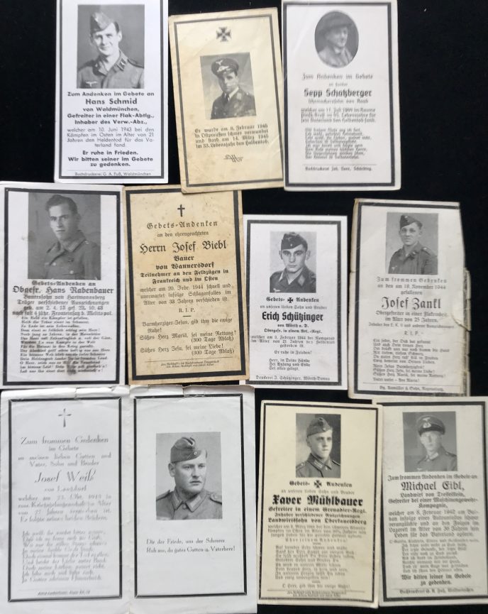 World War II German Death Cards - Military Memorabilia