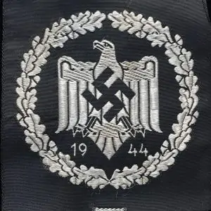 Original WWII German NSRL/DRL SILVER SPORTS BADGE IN CLOTH. (Leistungsabzeichen) Certified