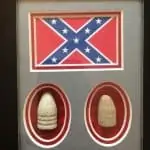 Confederate Flag Collectors Relic Box With Authentic Civil War Bullets