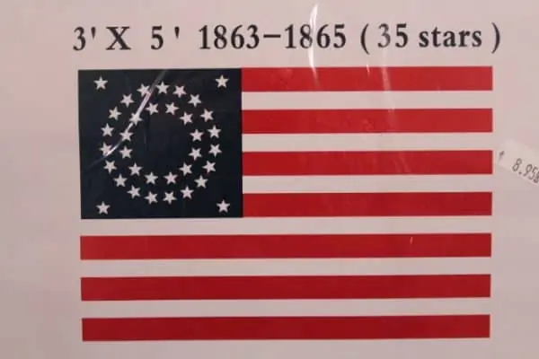 35 Star U.S. American Civil War Banner