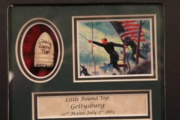 Authentic Gettysburg Little Round Top Bullet With Art Matted And Framed