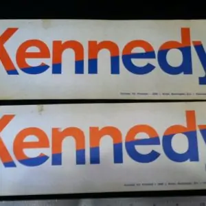 2 Original Kennedy Bumper Stickers From RFK's Assassination Ambassador Hotel 6/5/68