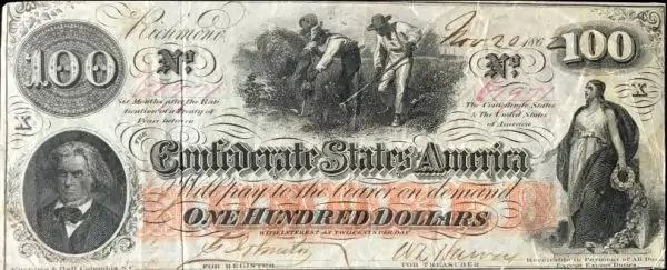 Authentic Rare $100 Slave Note Confederate Money Certified By The Gettysburg Museum Of History