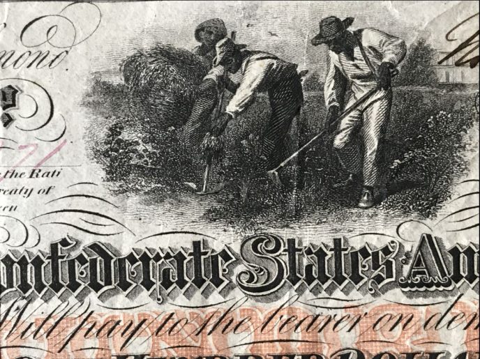 Authentic Slave Note - Confederate 100 Dollar Bill with Slaves