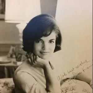 Original JFK White House Response Photo Of Mrs. Jackie Kennedy With Printed Signature