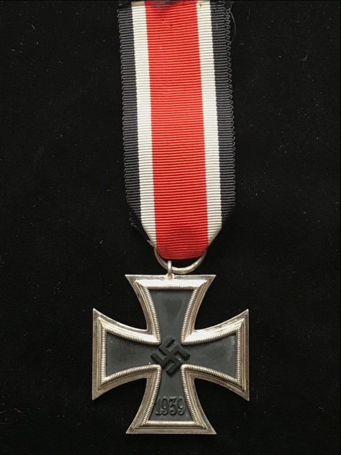 Certified WWII German Iron Cross Second Class medal with ribbon