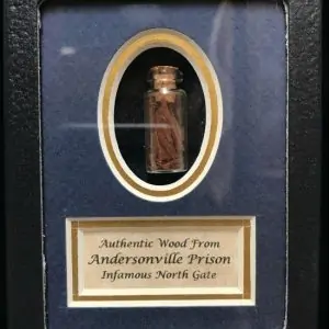 Authentic Witness Wood From Andersonville Prison In Collectors Glass Case