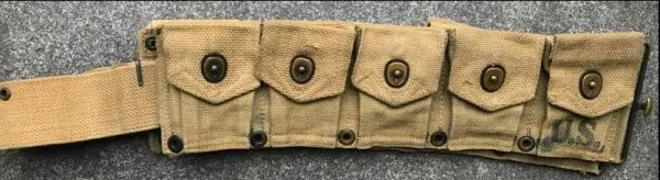 Original WWII U.S. Rifle Belt Maker Marked Dated January 1942 Excellent Early Example M-1 Garand Certified