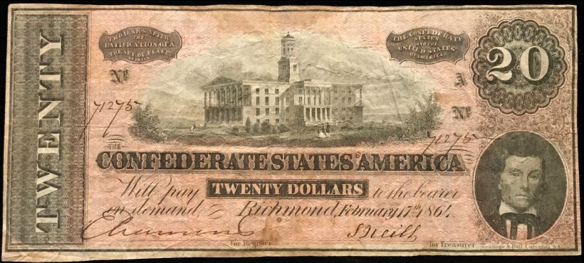 civil-war-20-note-confederate-money-standard-gettysburg-museum