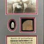 Gen. Leeâ€™s Headquarters Witness Wood And Authentic Gettysburg Bullet Display In Collectorâ€™s Glass Case