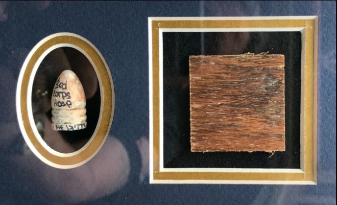 Blood-stained wood from General Sickles leg amputation