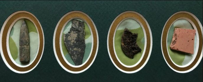 World War II relics from Easy Company in a special display case