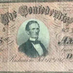 Authentic Civil War Confederate Money, $50.00 Standard Grade Certified By The Gettysburg Museum Of History