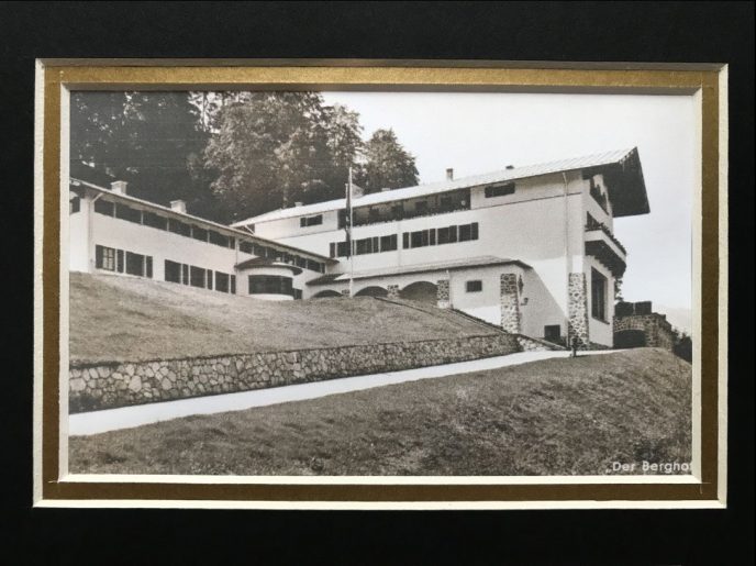 Detailed view of Adolf Hitler's Berghof brick in display case