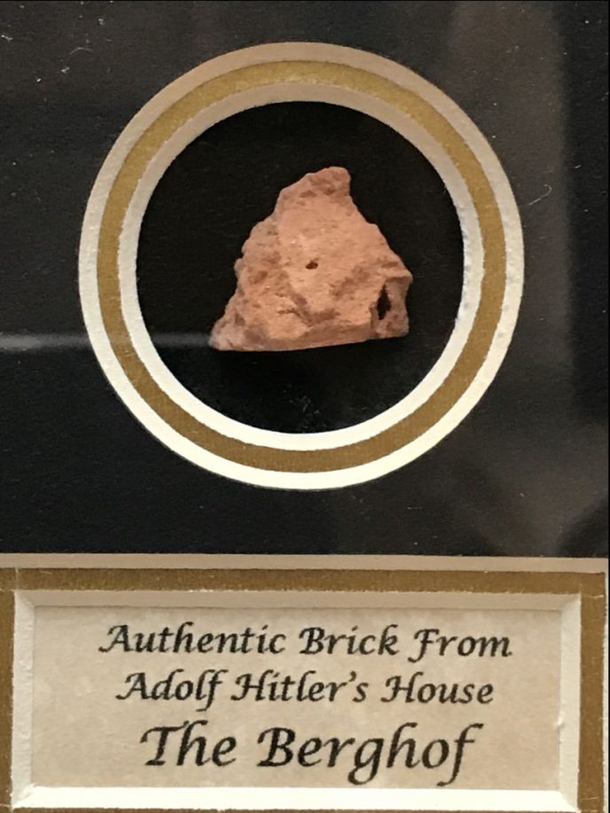 Brick from Adolf Hitler's Berghof mountain home in collectors' glass case