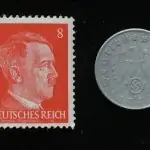 Authentic WWII Era German Nazi Stamp And Coin Certified By The Gettysburg Museum Of History