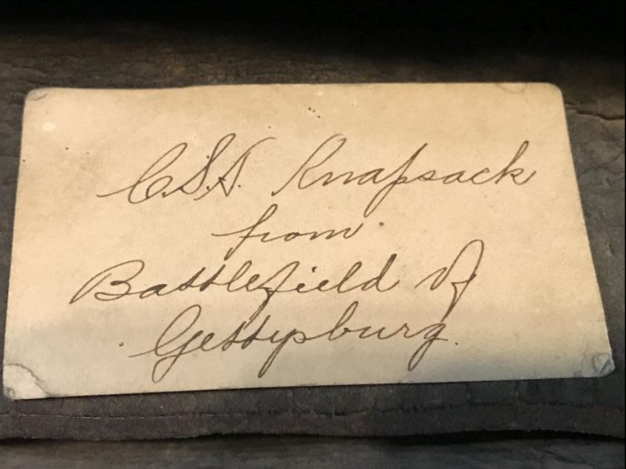 Confederate cartridge box with original ink markings