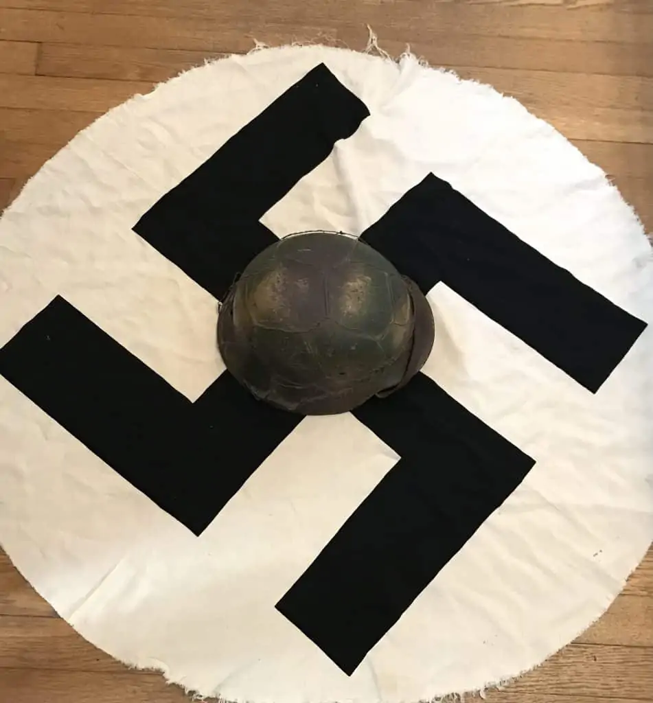 Detailed image of swastika emblem on Nazi Party flag