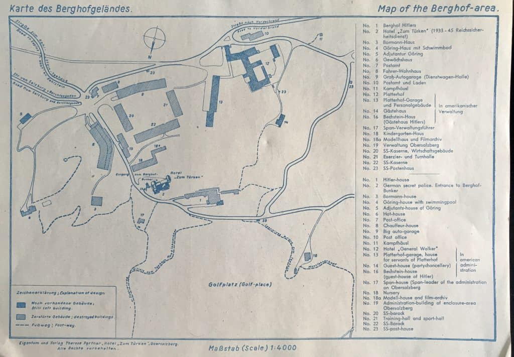 Map of Obersalzberg Mountain Berghof, Eagles Nest | Gettysburg Museum