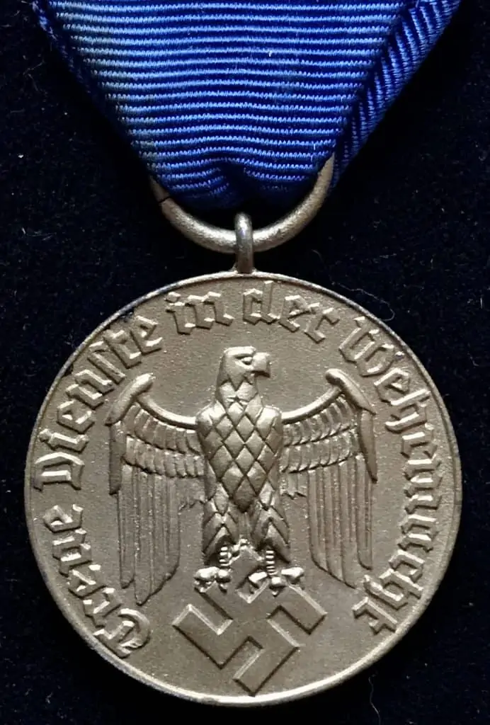 Original WWII German TWELVE YEAR LONG SERVICE MEDAL. (Wehrmacht ...