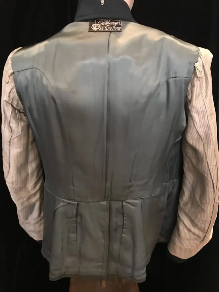 Detailed view of the WWII German Pioneer M35 Der Spiess dress tunic, brought home by a U.S. soldier