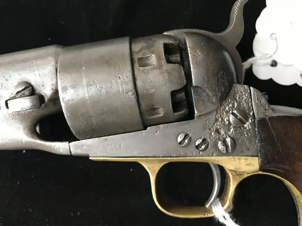 Civil War-era Colt Army revolver with wooden handle