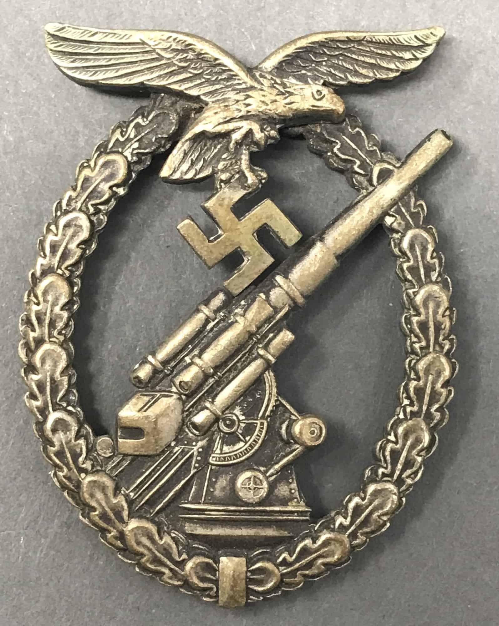 Authentic WWII Luftwaffe Flak Artillery Badge by Assmann - Certified