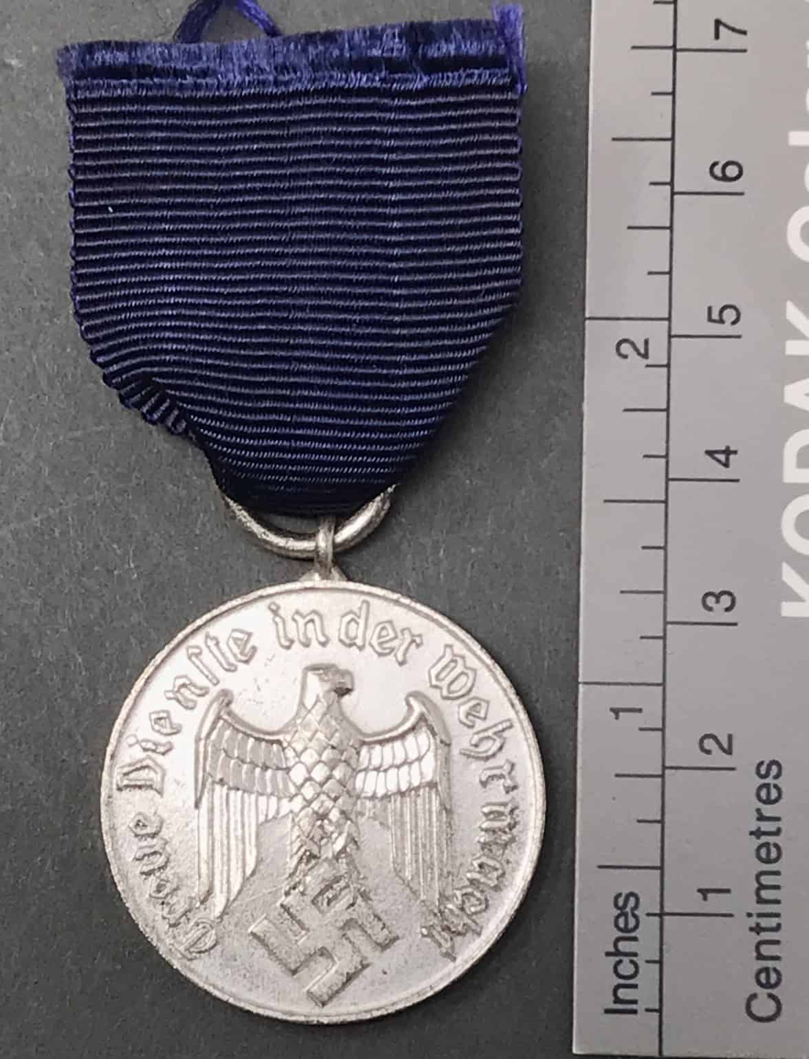 Original WWII German FOUR YEAR LONG SERVICE MEDAL. (Wehrmacht ...