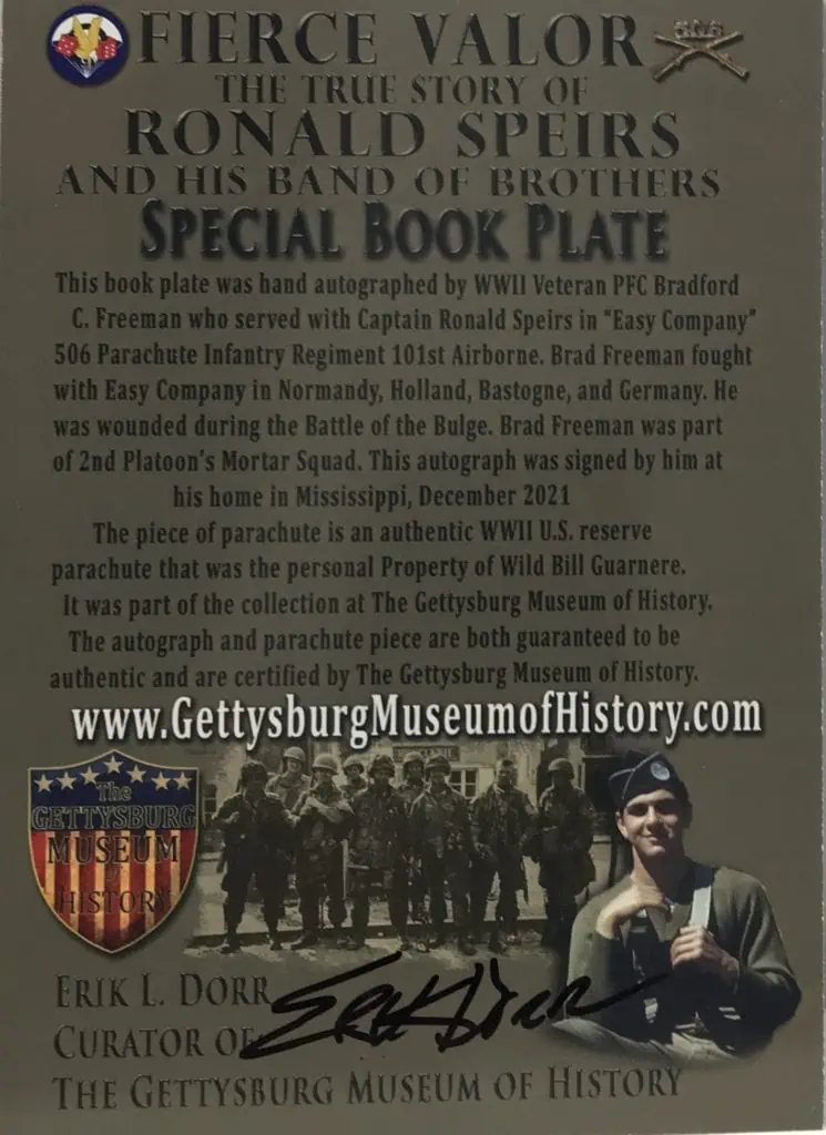 Fierce Valor book, featuring Ronald Speirs from Band of Brothers