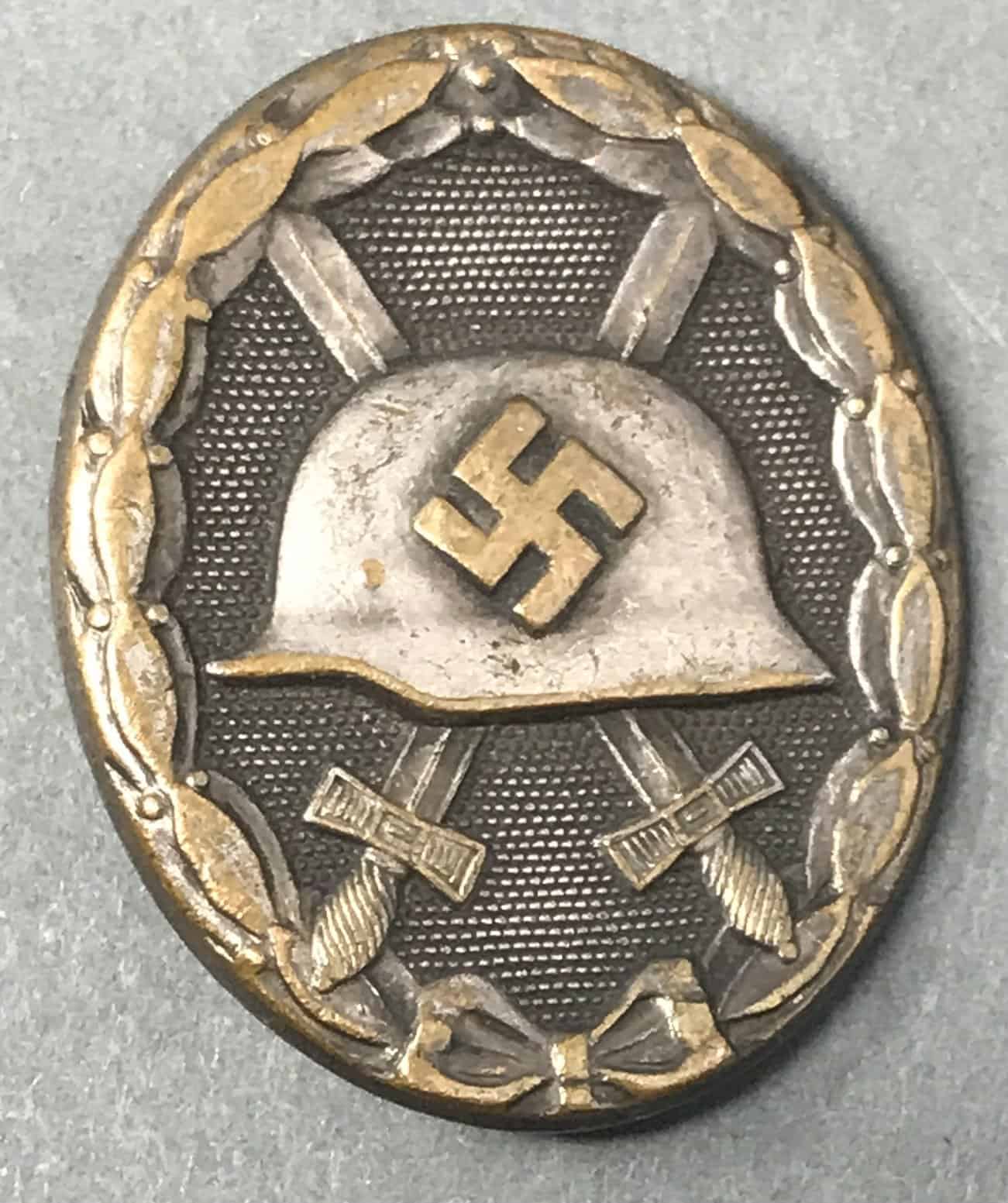 Original WWII German 1939 RARE TOMBAK MAKER MARKED Silver Wound Badge ...