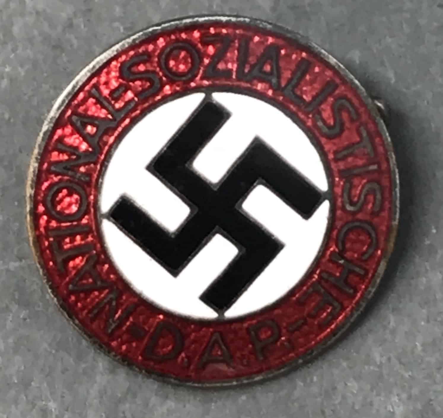 Original OUTSTANDING TRANSITIONAL German NSDAP (Nazi Party) Enamel RZM ...