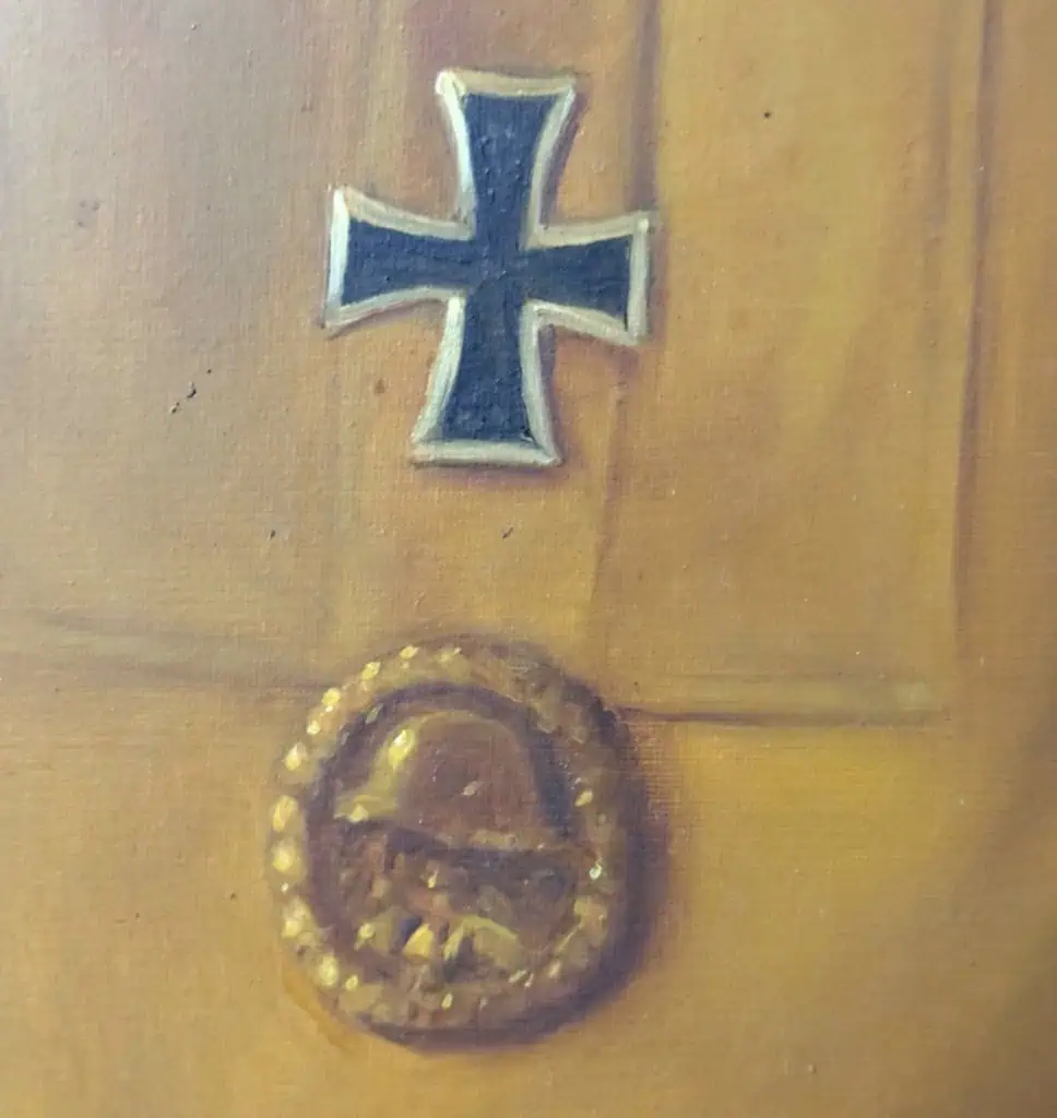 Detail of Adolf Hitler's uniform in life-size painting by Conrad Hommel