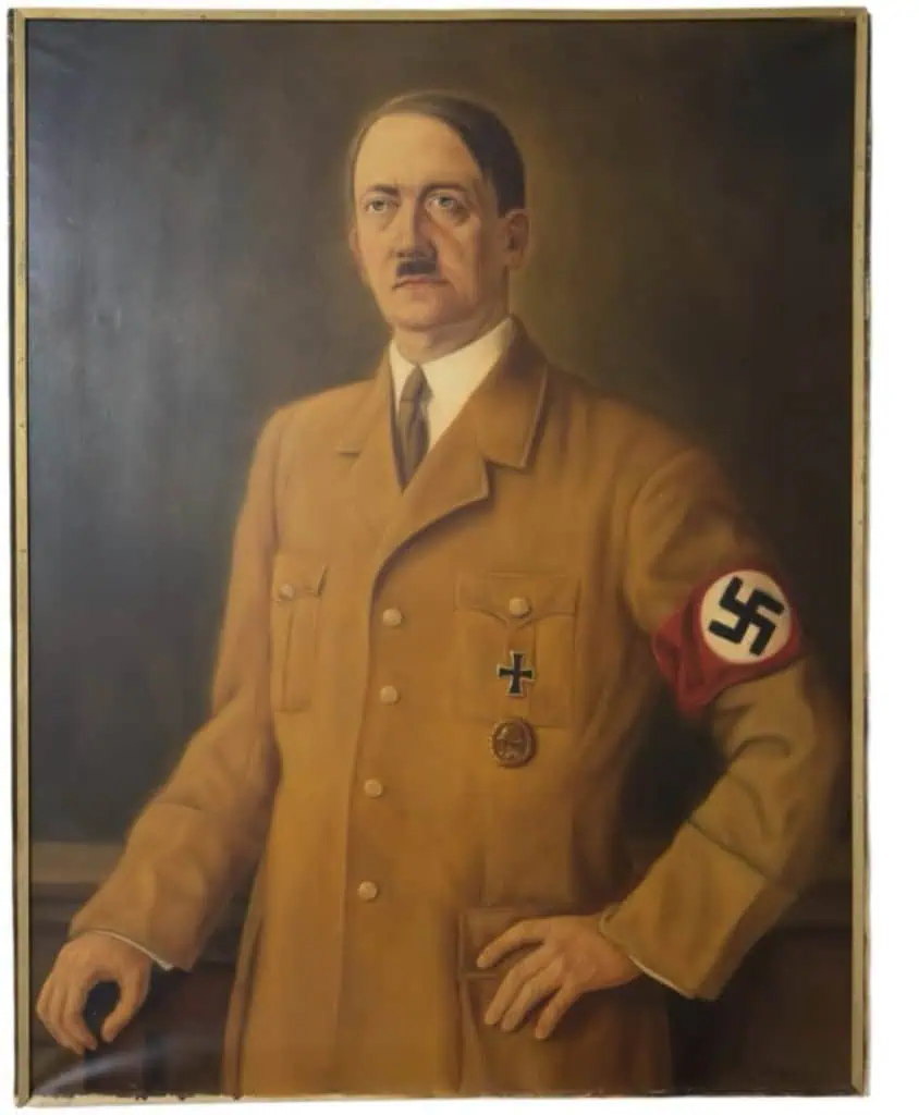 Full-frame view of Adolf Hitler life-size painting by Conrad Hommel